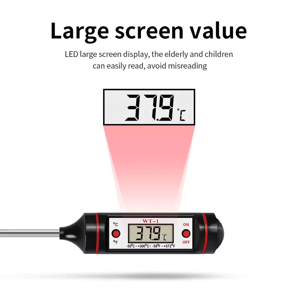 Digital Food Thermometer Probe -50–300°C BBQ Kitchen Kitchen Thermometer Qst