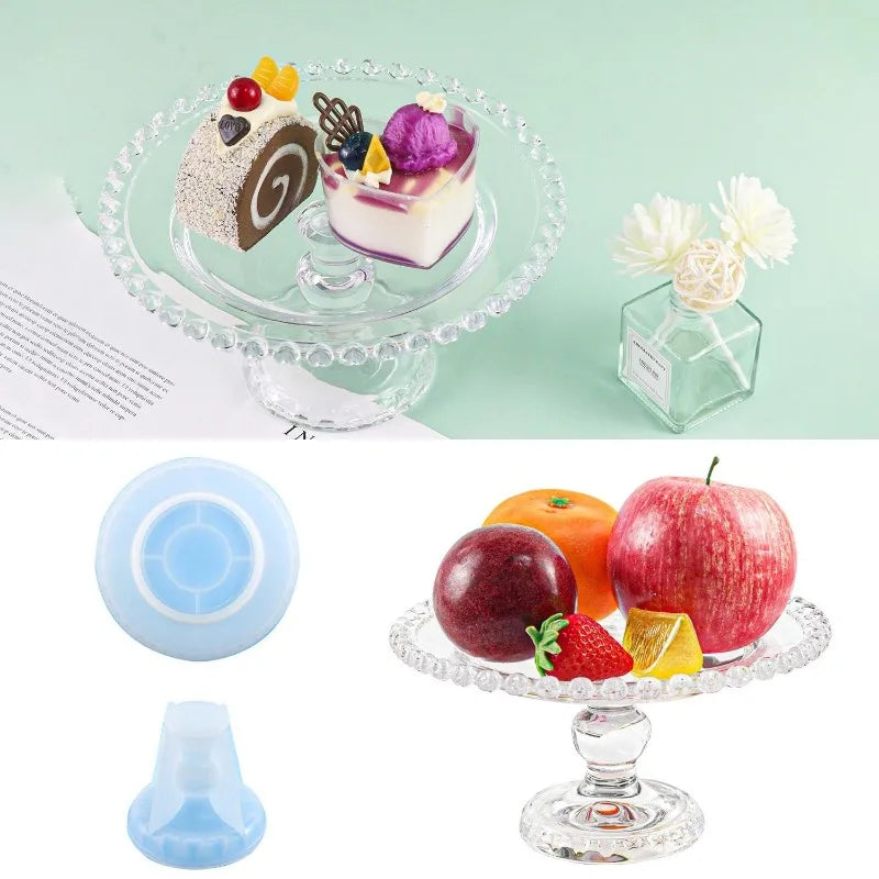 Round Fruit Tray Plate Silicone Mold | DIY Resin Disc Holder Silicone Craft Mold Qme