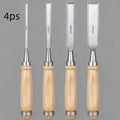 4-Piece Woodworking Chisel Set | Chrome Vanadium Steel Blades Woodworking Chisel Set Qme 4pcs