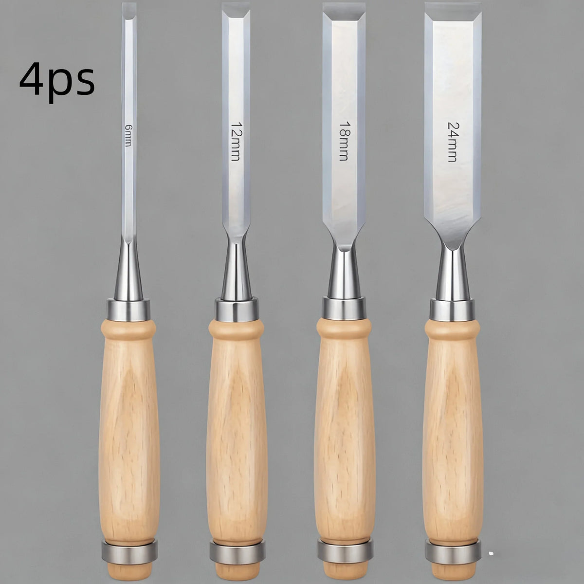 4-Piece Woodworking Chisel Set | Chrome Vanadium Steel Blades Woodworking Chisel Set Qme 4pcs