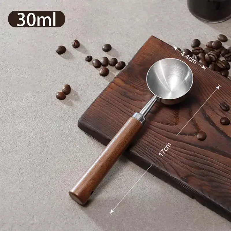 Walnut Wood & Stainless Steel Coffee Scoop Tablespoon Coffee Measuring Scoop Qme A4
