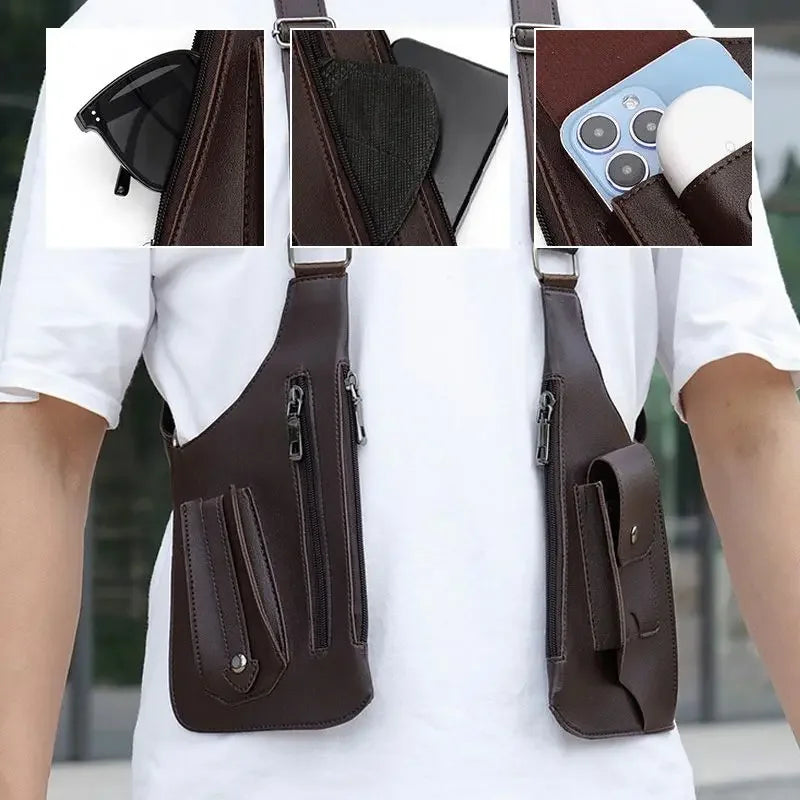 Men's Tactical Double Shoulder Bag – Anti-Theft Multi-Pocket Tactical Shoulder Bag Qme