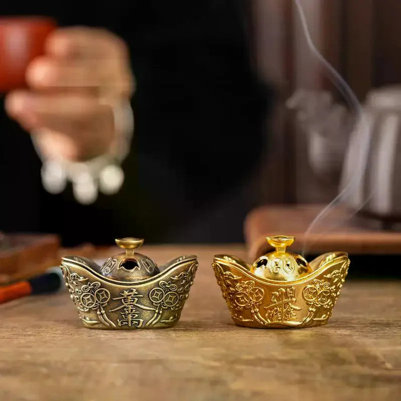 Alloy Incense Burner Censer – Buddhist Sandalwood Home Decor Incense Burner Qme