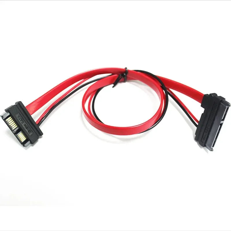2-Pack SATA 7+6P to 7+15P Two-Way Conversion Data Cable SATA Conversion Cable Qme