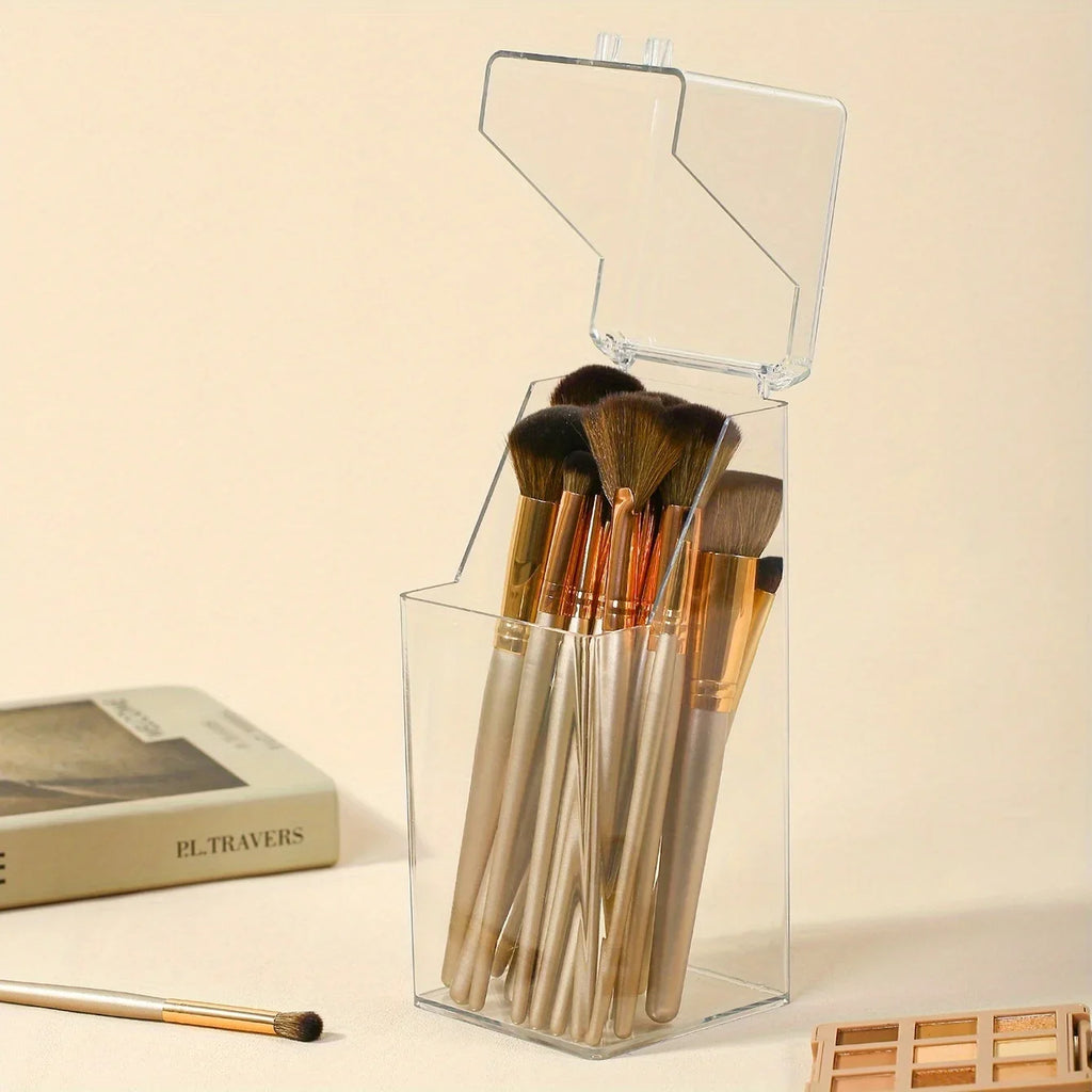 Clear Acrylic Makeup Brush Organizer Large Capacity Storage Box Makeup Brush Organizer Qme