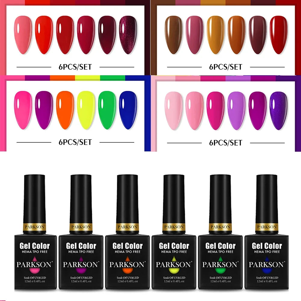 PARKSON Semi-Permanent Gel Polish Base Coat – 22 Colors Gel Nail Polish Qme
