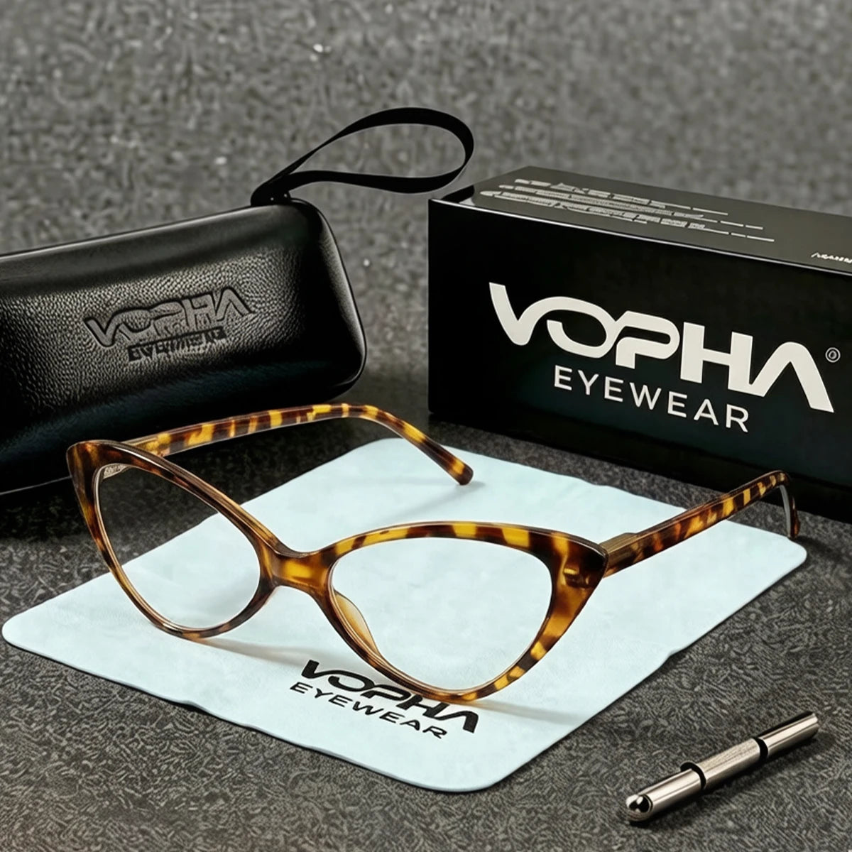 VOPHA Cat Eye Reading Glasses Ultralight +1.0–+3.0 | L37 Reading Glasses Qst Tortoise +300