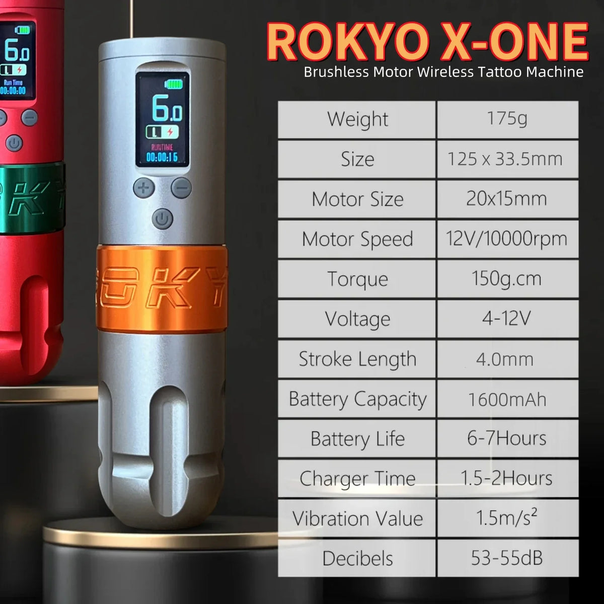 ROKYO Wireless Tattoo Machine Brushless Direct Drive Cartridge Pen Wireless Tattoo Machine Qme