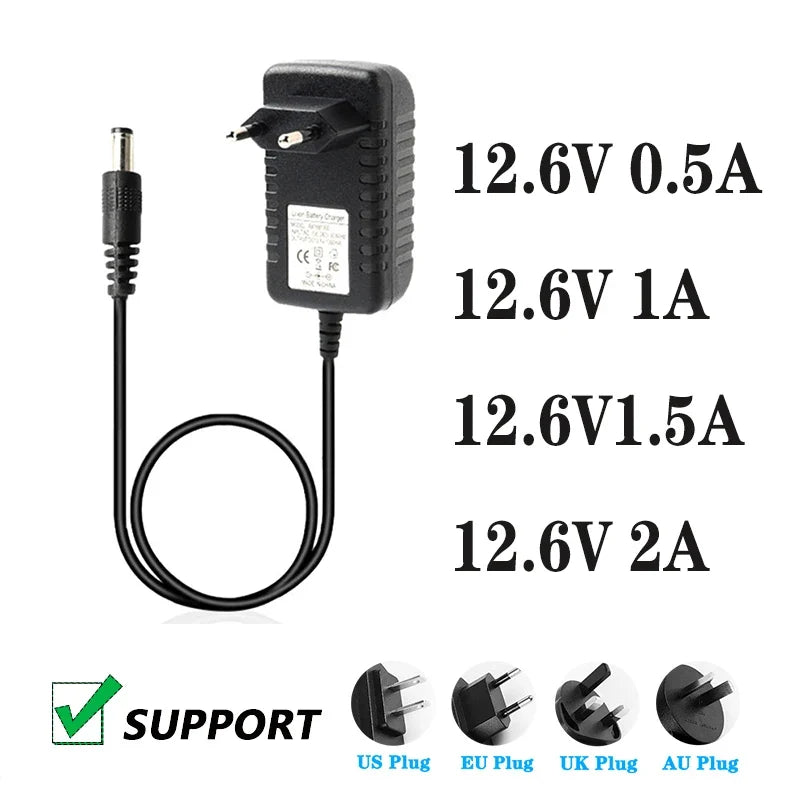 12.6V 2A Li-ion Charger for 18650 3S Lithium Battery Pack Li-ion Battery Charger Qme