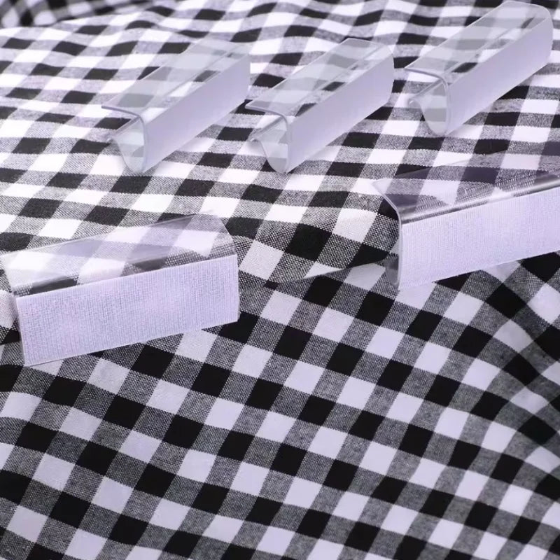 12-Pack Transparent Table Skirt Clips – Indoor & Outdoor Table Skirt Clips Qme