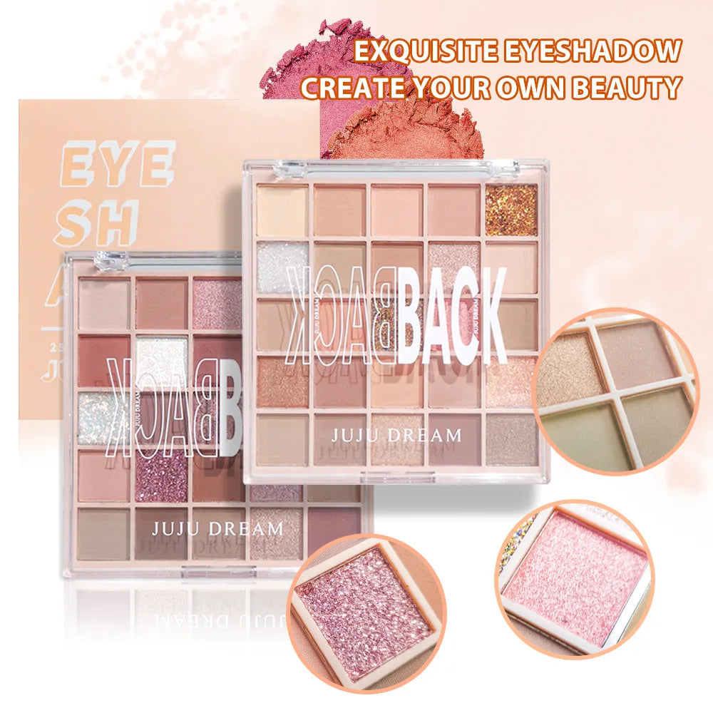 25-Color Eyeshadow Palette – Matte & Glitter, Waterproof Eyeshadow Palette Qme