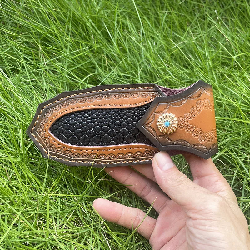 Genuine Leather Knife Sheath – Belt Loop Fixed Blade Cover Leather Knife Sheath Qst