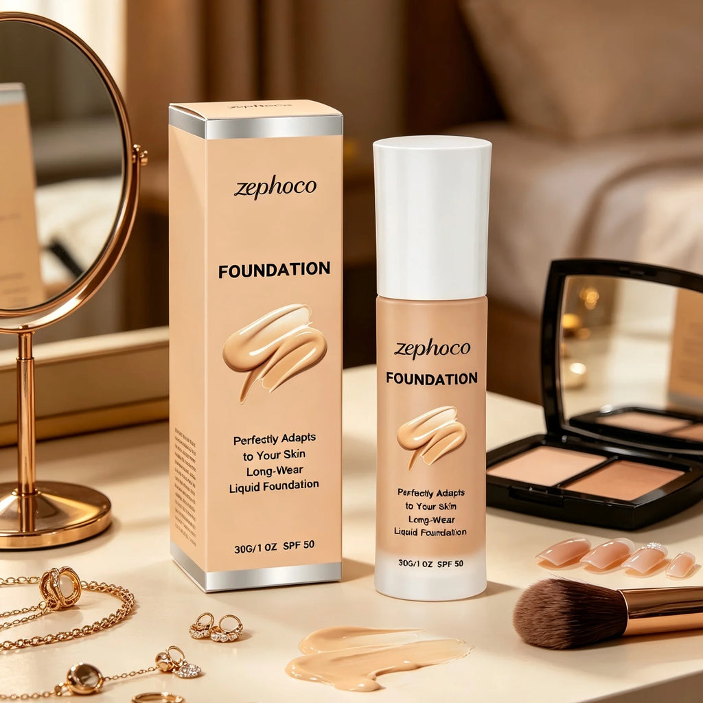 Zephoco Full Coverage Liquid Foundation – Matte & Waterproof Liquid Foundation Qst