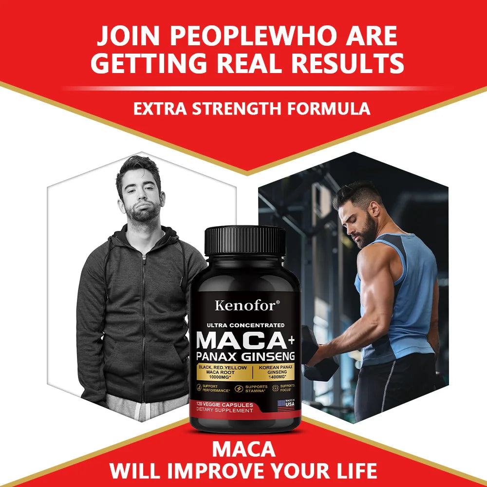 Organic Maca Root Capsules Triple Blend 1500mg – Vegan Herbal Supplement Qst