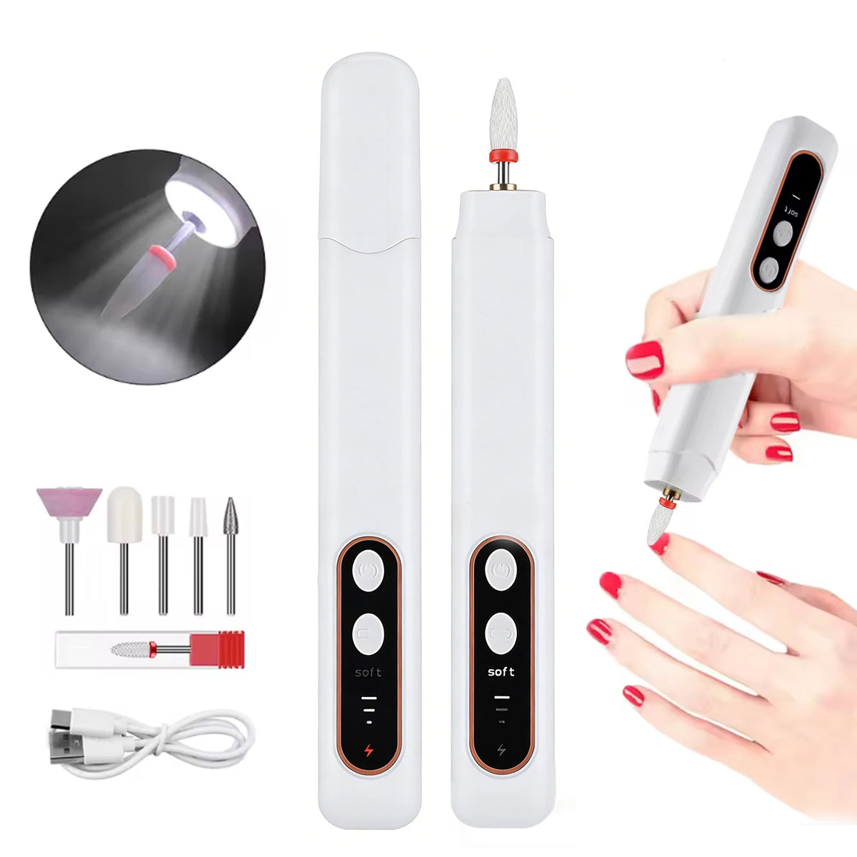 Cordless Electric Nail Drill Machine – Manicure Pedicure Kit Electric Nail Drill Qst