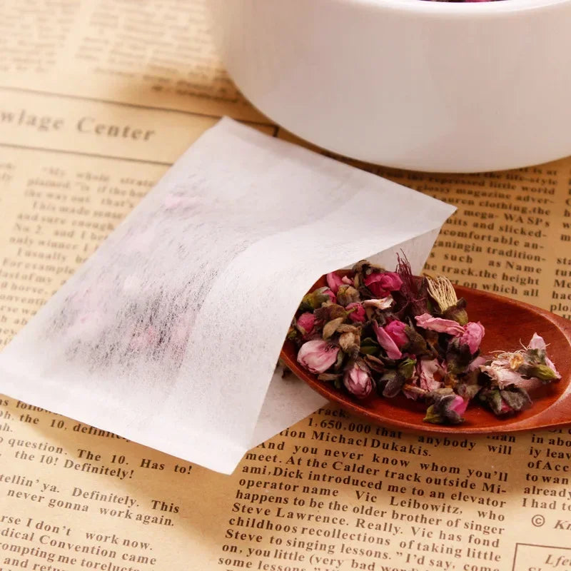 Disposable Empty Tea Bags Flip-Over Seal | Loose Leaf & Herb Tea Filter Bags Qme