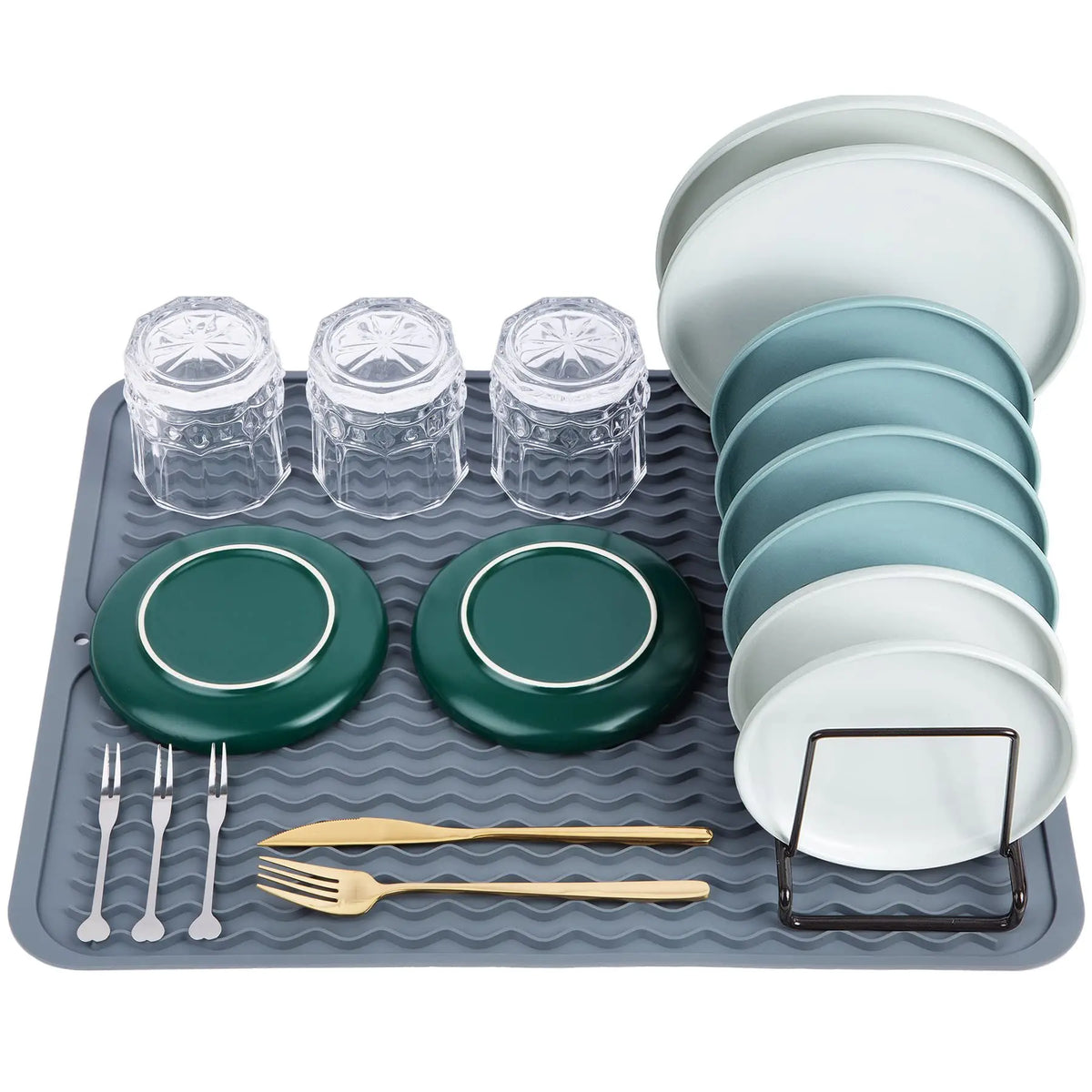 Large Silicone Dish Drying Mat – Draining Sink & Trivet Dish Drying Mat Qme