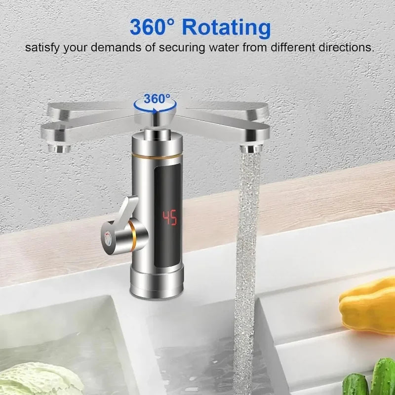 ZARTSEN Tankless Electric Hot Water Faucet LCD 360° | Instant Tap Instant Heater Faucet Qst