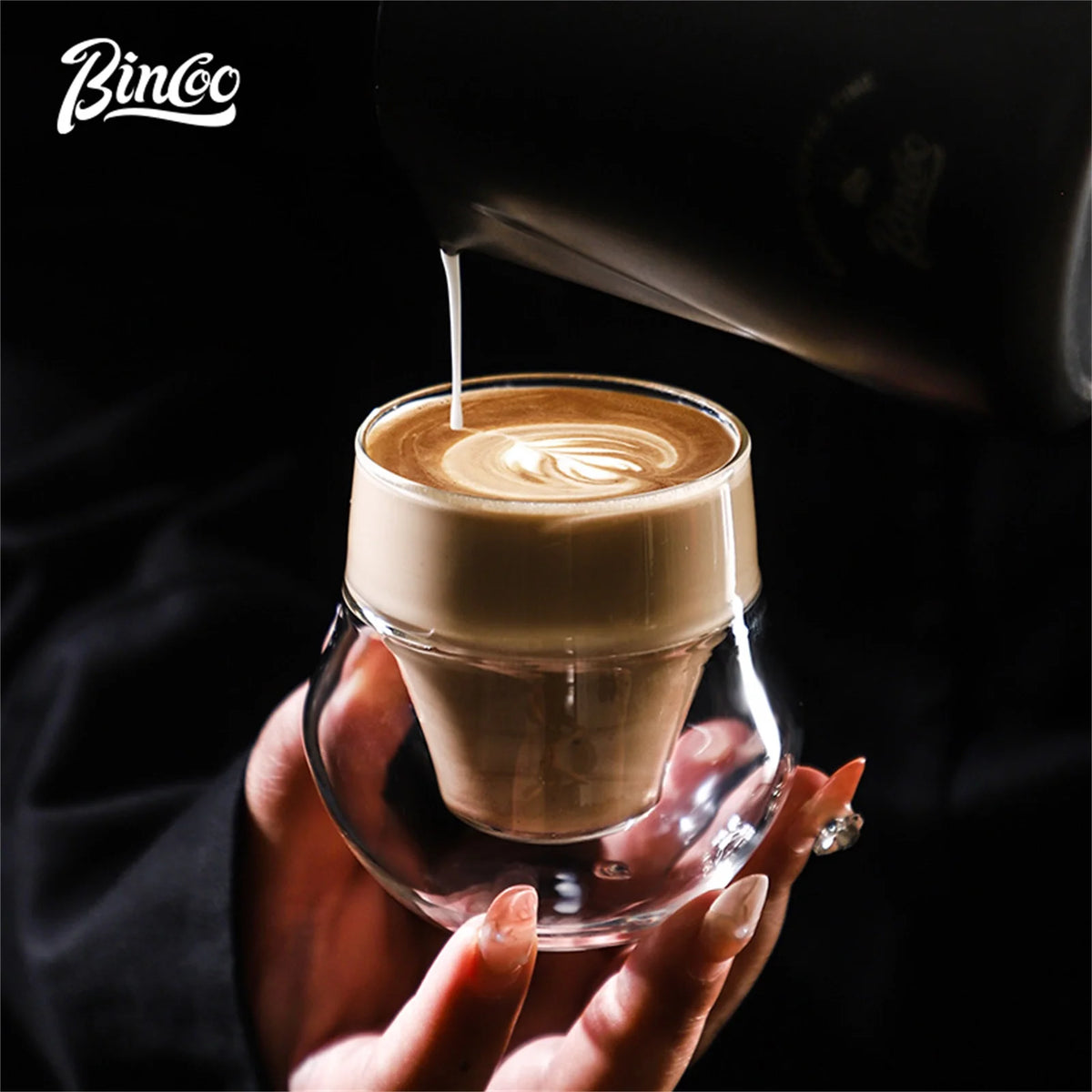 Bincoo 110ml Double Wall Insulated Glass Espresso Cup Glass Coffee Cup Qst
