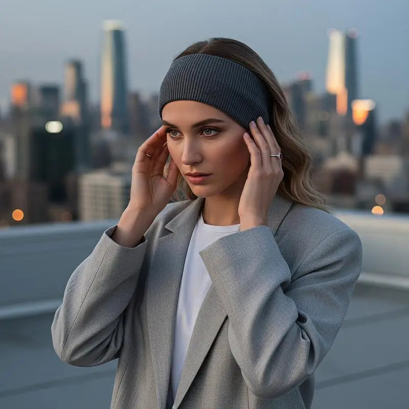 Non-Slip Ribbed Yoga Headband – Elastic Unisex Hair Band Yoga Headband Qst