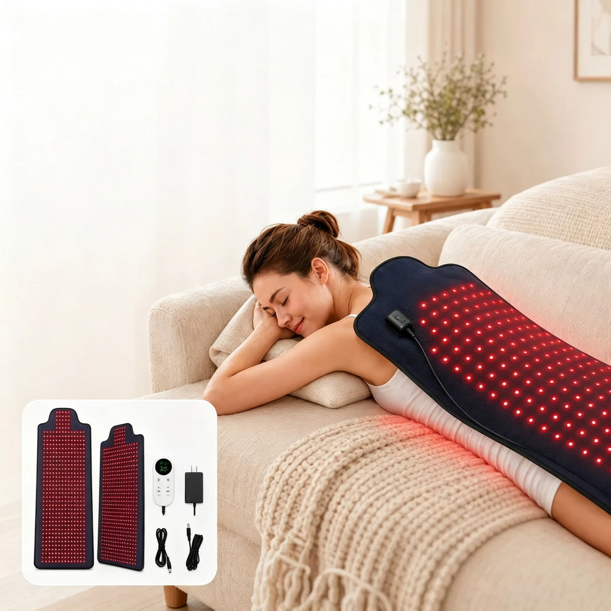 ZONGKUNG 420 LED Red & Infrared Light Therapy Mat 660nm 850nm Light Therapy Mat Qst