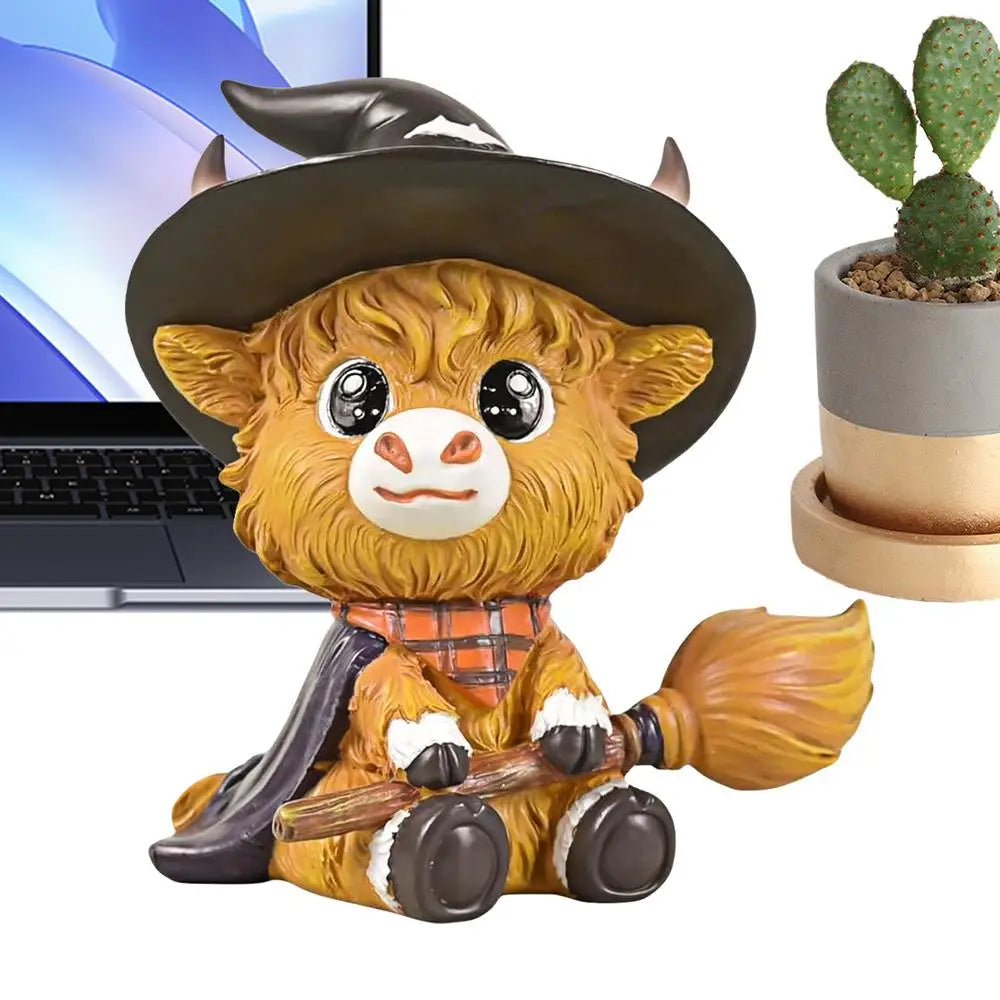 Halloween Highland Cow Gnome Resin Figurine | Festive Decor Halloween Resin Figurine Qme B China Mainland