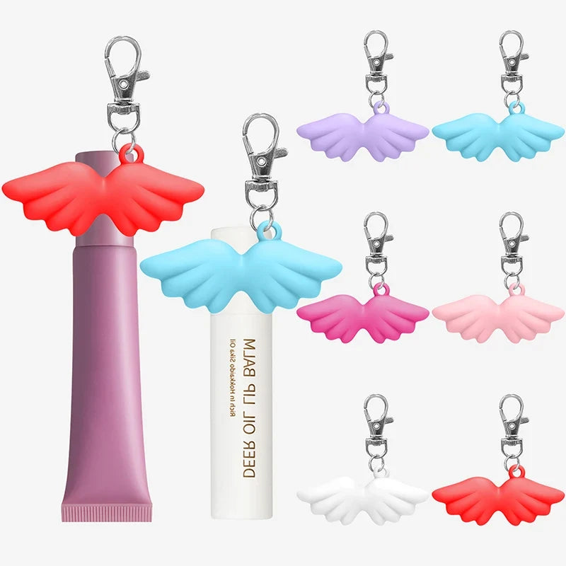 Silicone Lip Balm Keychain Cap | Portable Lip Gloss Case Lip Balm Keychain Case Qme