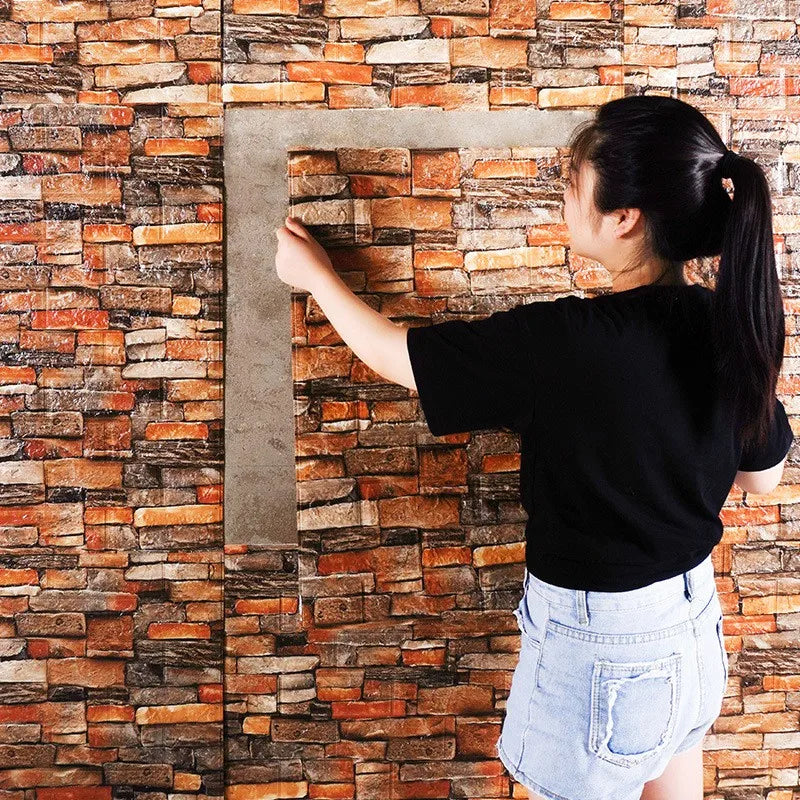 3D Foam Brick Wall Panels Self-Adhesive Retro Wallpaper Tiles 3D Wall Panel Tiles Qme