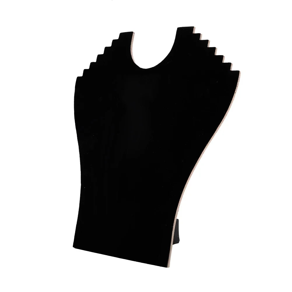 Black Flannel Necklace Bust Display Stand | Jewelry Holder Jewelry Display Stand Qme
