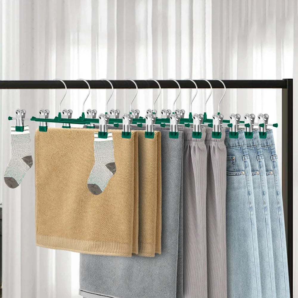 Adjustable Metal Hanger Clips – Non-Slip Space-Saving Organizer Hanger Clips Qme