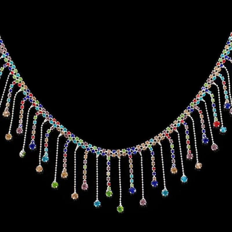 Rhinestone Fringe Trim Crystal Tassel Chain – DIY Sewing Rhinestone Fringe Trim Qst K