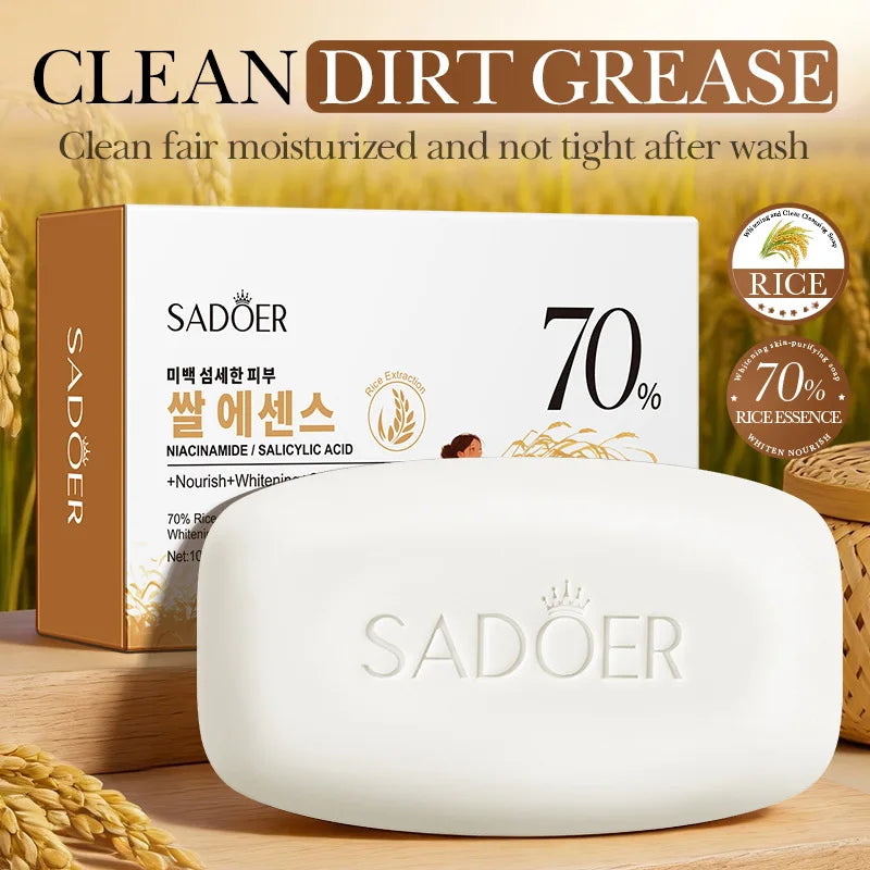 Rice Extract Soap – Niacinamide & Salicylic Acid Deep Cleansing Cleansing Soap Bar Qme 70 Rice Soap 100g