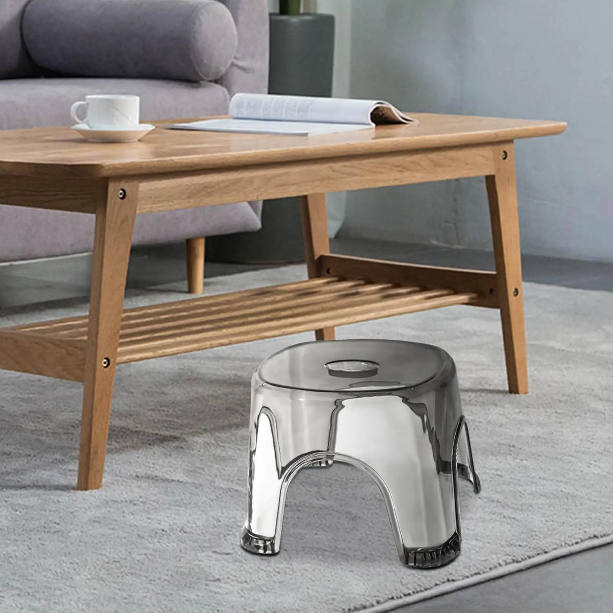 Clear Non-Slip Waterproof Bathroom Step Stool – Transparent Bathroom Step Stool Qme
