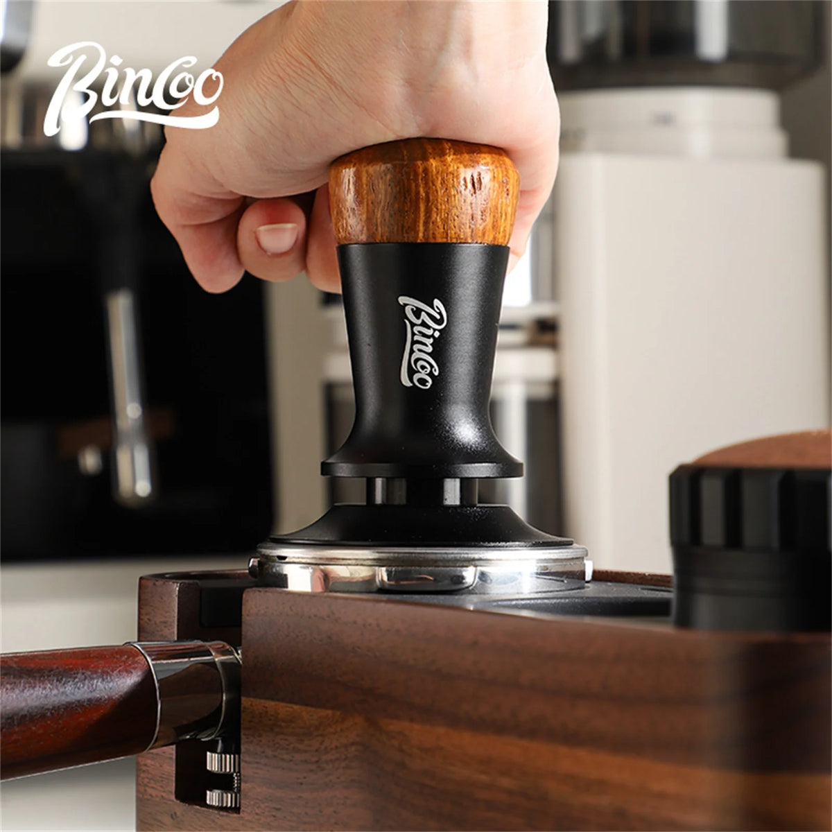 Bincoo Wooden Espresso Tamping Stand Set – 51/58mm Tamper Kit Espresso Tamping Set Qst