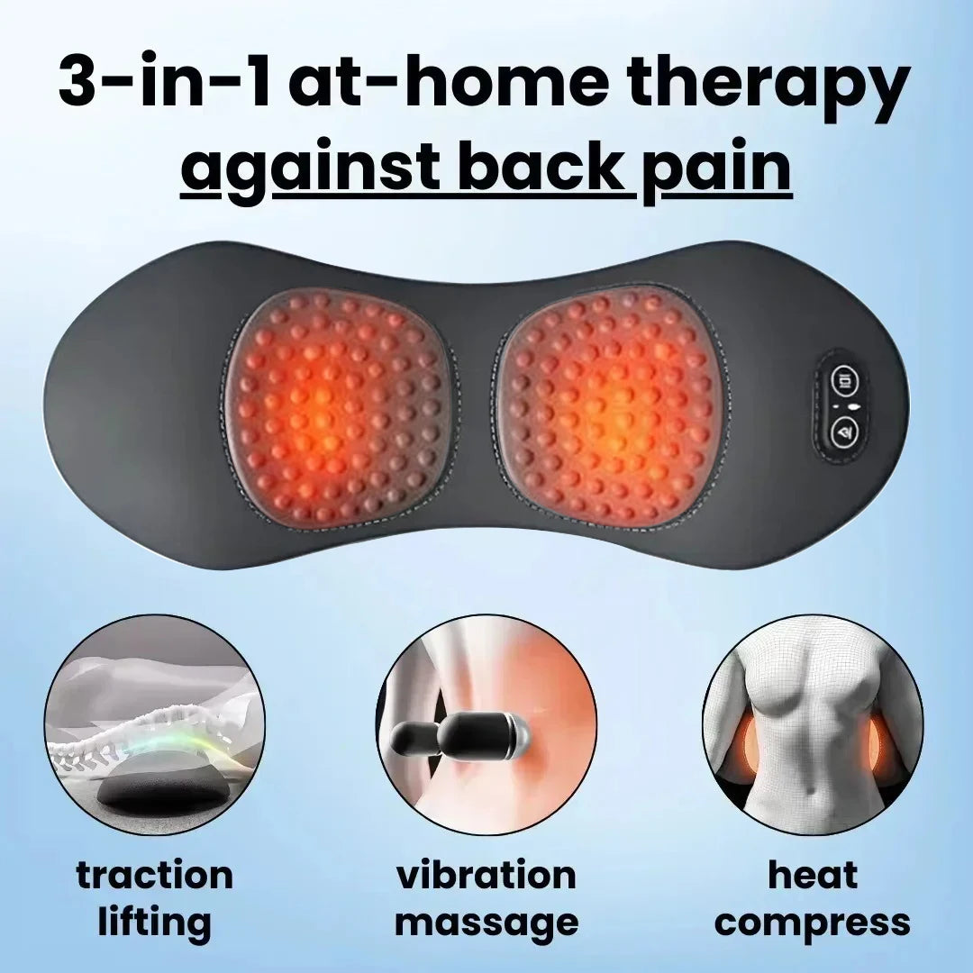 Vilnason 3-in-1 Electric Back Massager – Heat Vibration Traction Electric Back Massager Qst