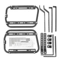 Aluminium Alloy Motorcycle Saddlebag Side Box Racks Motorcycle Side Rack Qme black