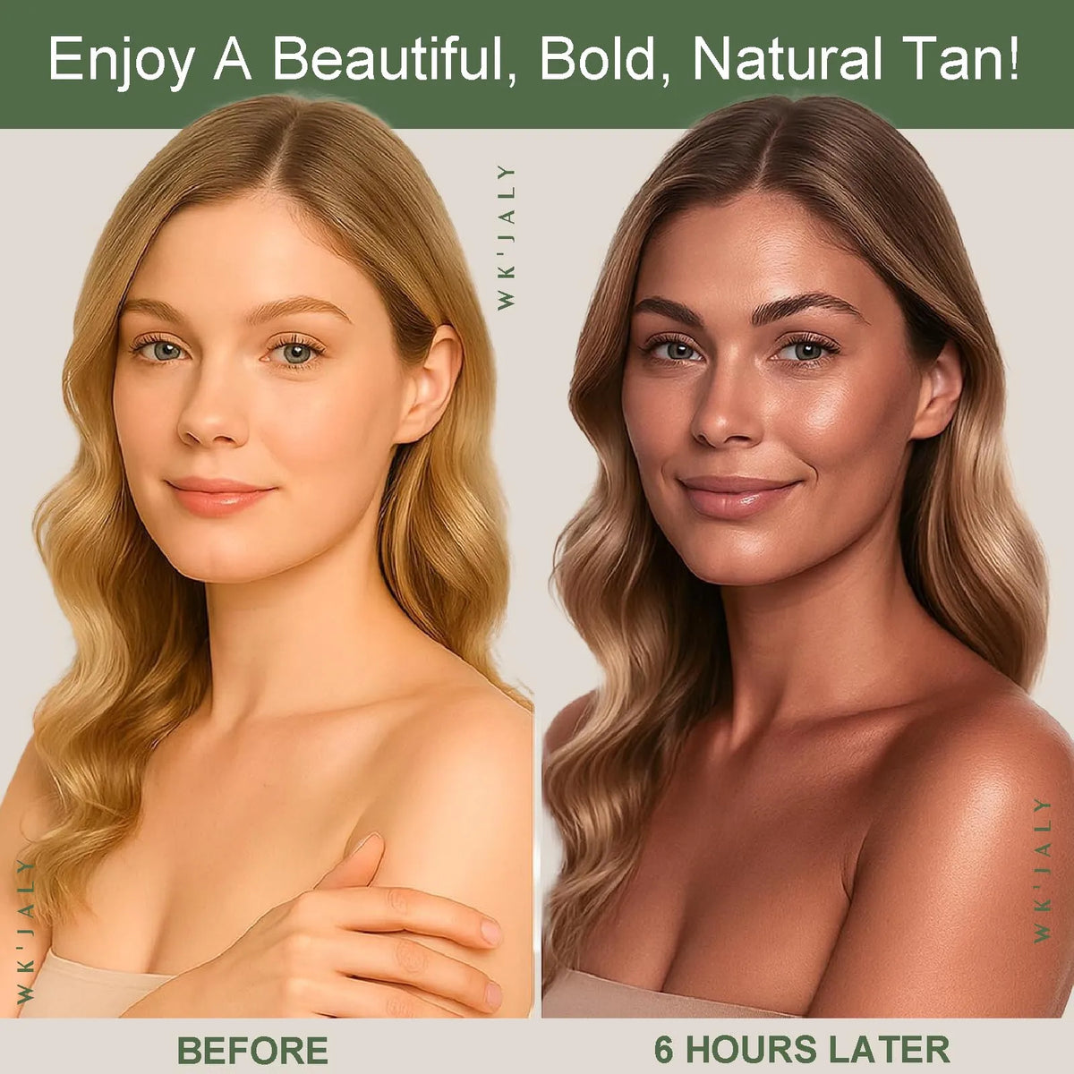 WK JALY Dark Self Tan Drops – DHA Vegan Streak-Free Glow Self Tanning Drops Qst