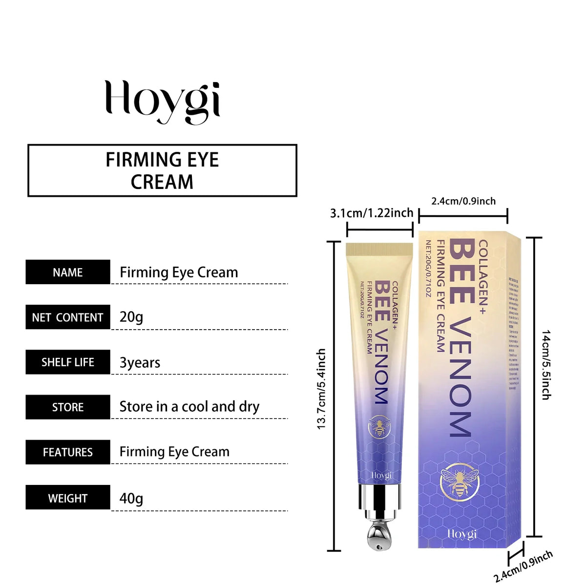 Retinol Bee Venom Peptide Firming Eye Cream | Dark Circles Eye Cream Qme Bee Venom