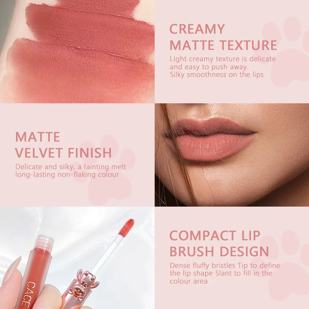 CACE Matte Liquid Lipstick – Waterproof Long-Lasting Lip Gloss Matte Liquid Lipstick Qme