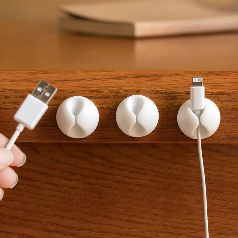 Cable Organizer Clips – Desk Tidy Wire & Cord Winder Cable Management Clip Qme