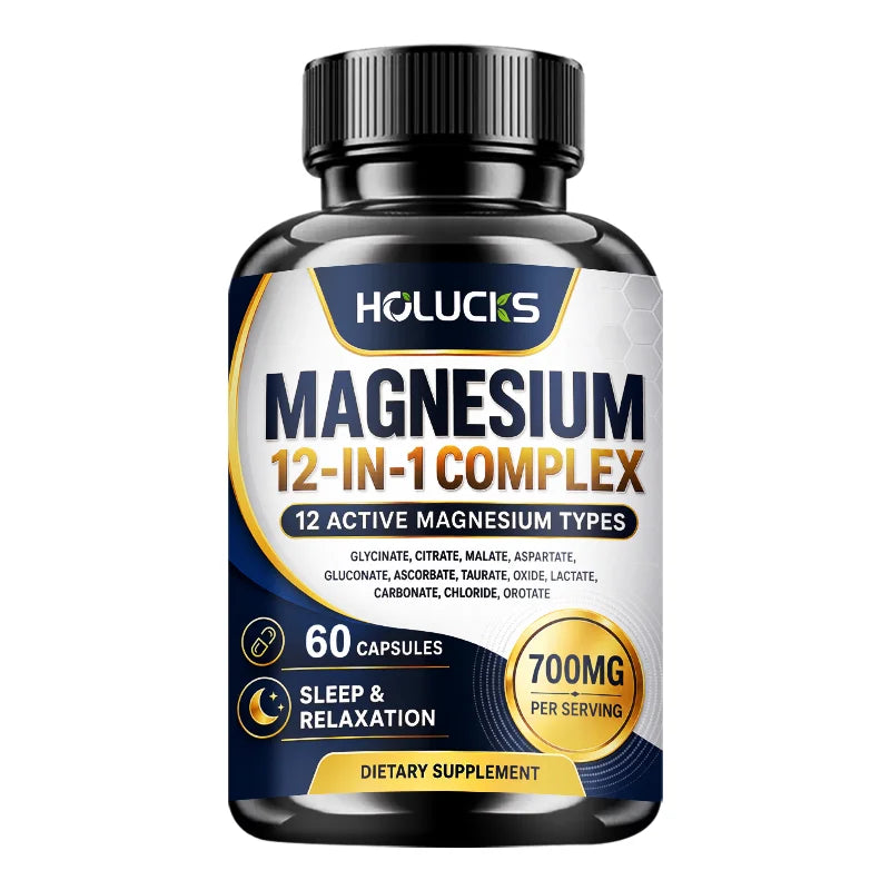 Fulimiks 12-in-1 Magnesium Complex Capsules 1000mg | USA Made Magnesium Supplement Qst 60pcs - 1 BOX Trial
