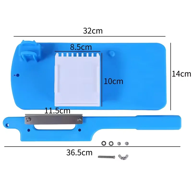 Manual Meat & Vegetable Slicer – Stainless Steel Blade, Blue Manual Food Slicer Qst