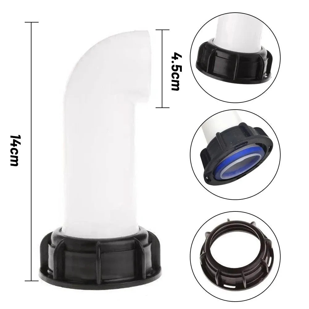 IBC Tank Drain Valve – Threaded Water Tank Diversion Spout IBC Tank Valve Qme extended
