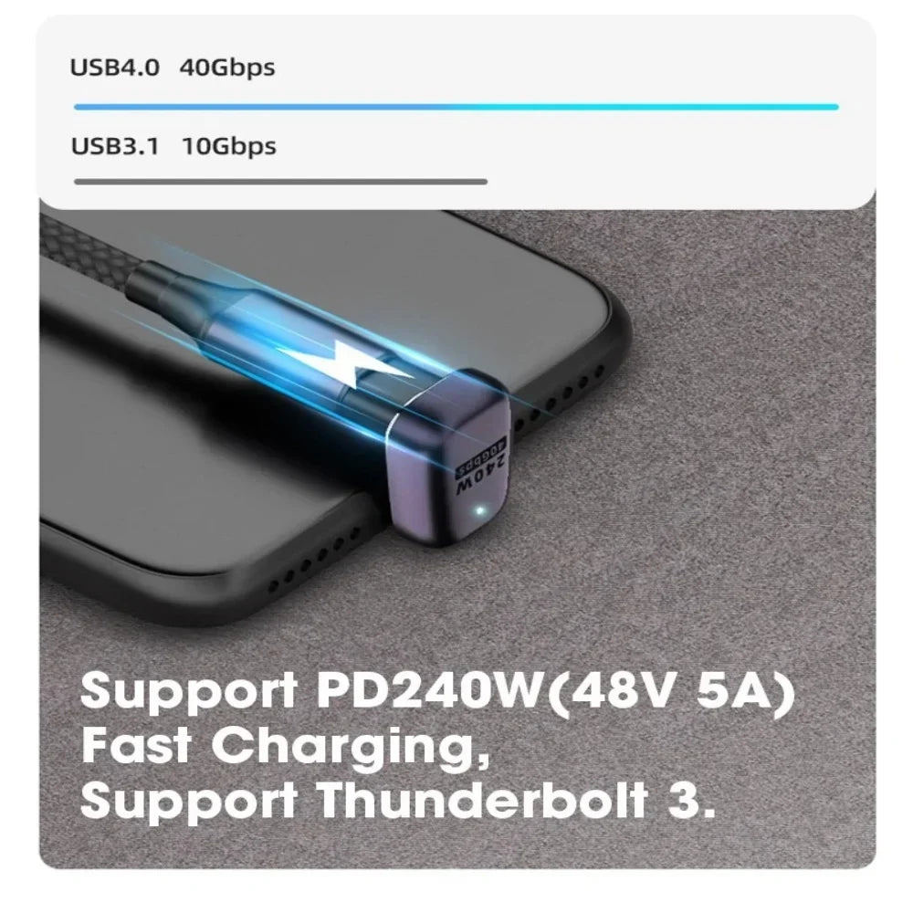 USB4 Type-C OTG Adapter 40Gbps 8K PD240W | Aluminum Alloy USB-C OTG Adapter Qme