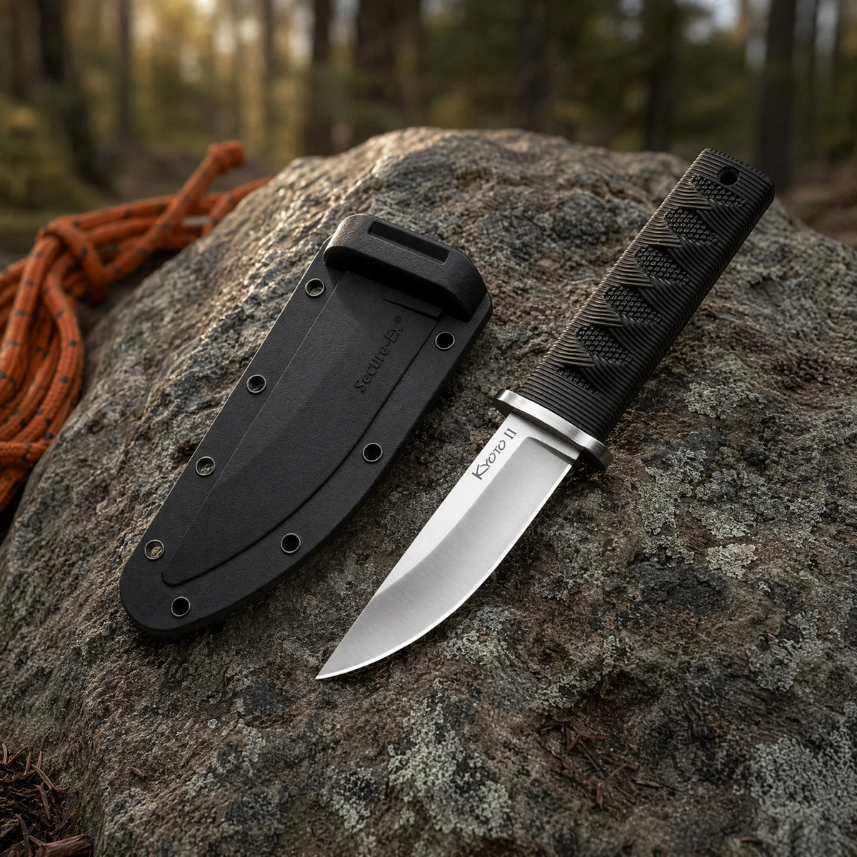 Portable Camping Knife – Steel Blade & Rubber Handle Outdoor Tool Camping Knife Qst bbbb