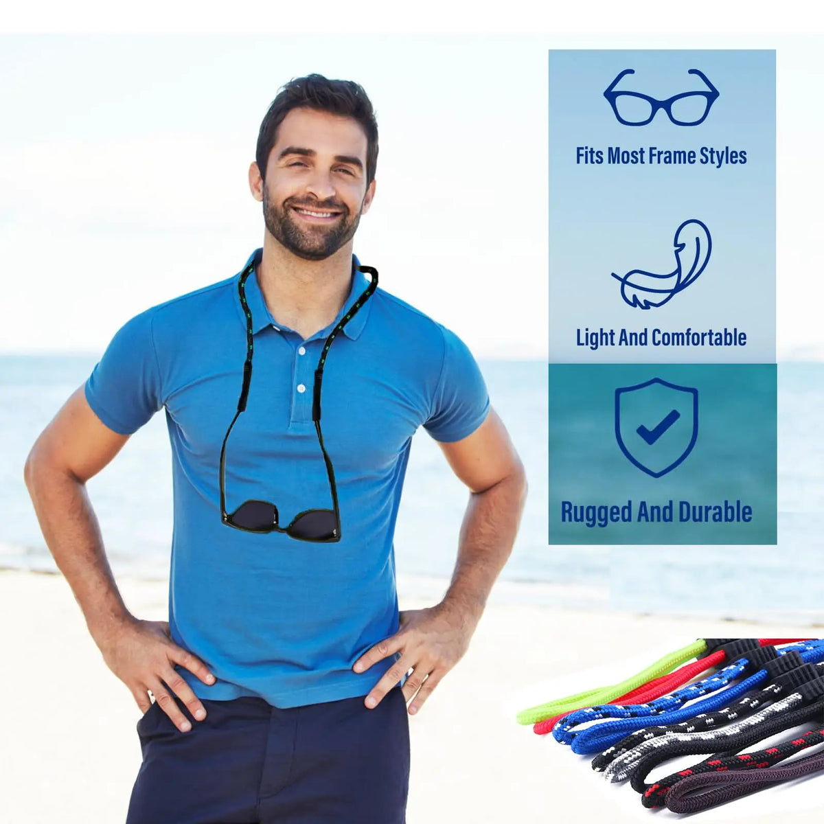 VOPHA Adjustable Nylon Glasses Strap – Anti-Loss Eyewear Lanyard Eyewear Strap Qst