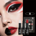 Matte Lipstick Set – Bold Black White Red Waterproof Lip Color Matte Lipstick Set Qme B
