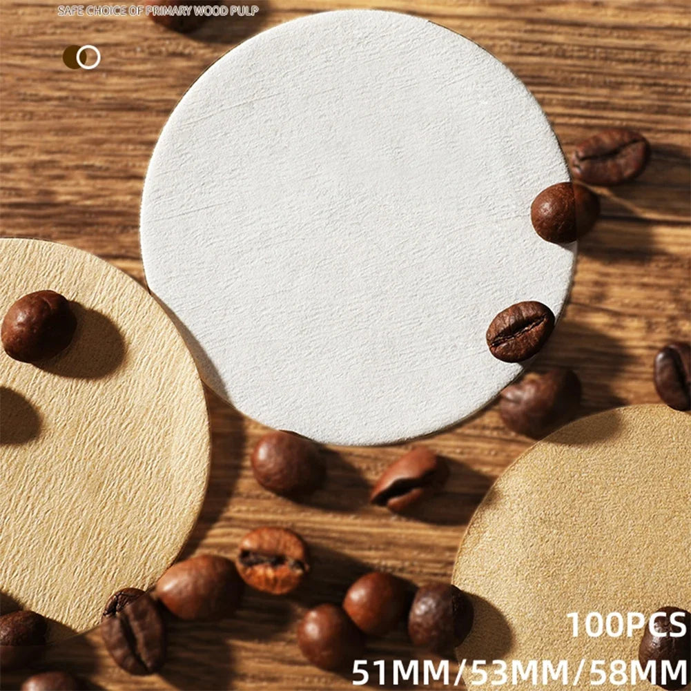 Espresso Filter Papers 51mm 53mm – 100pc White Brown Natural Espresso Filter Paper Qme