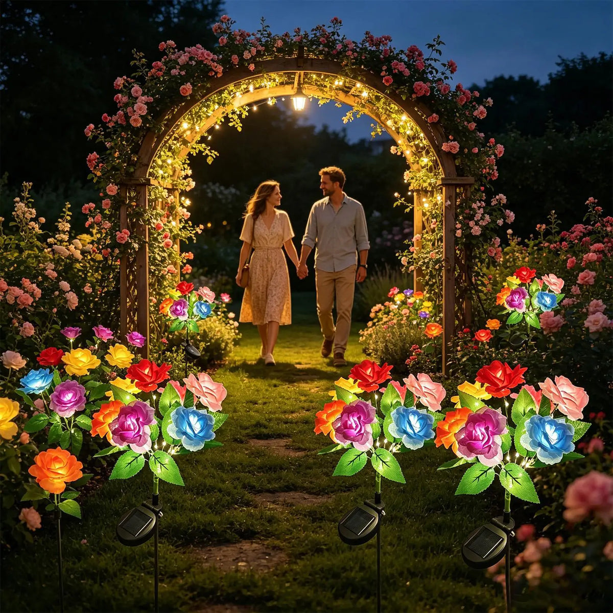 Solar Garden Lights Ground Stakes – Pathway & Yard Decor Solar Garden Lights Qme