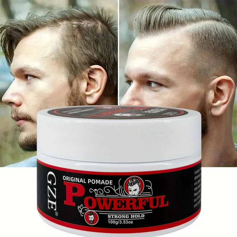 GZE Men's Pomade – Long-Lasting Hold, Shine & Frizz Control Men's Hair Pomade Qme